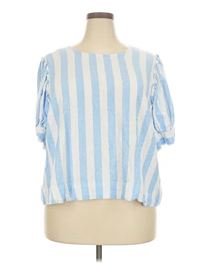 Pre-owned Lc Lauren Conrad Short Sleeve Blouse In Blue