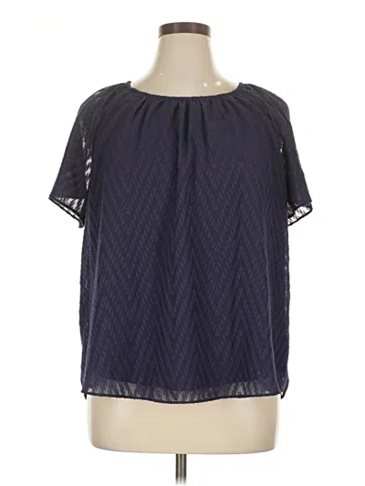 Pre-owned Lc Lauren Conrad Short Sleeve Blouse In Blue
