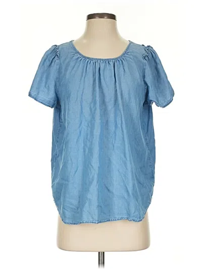 Pre-owned Lc Lauren Conrad Short Sleeve Blouse In Blue