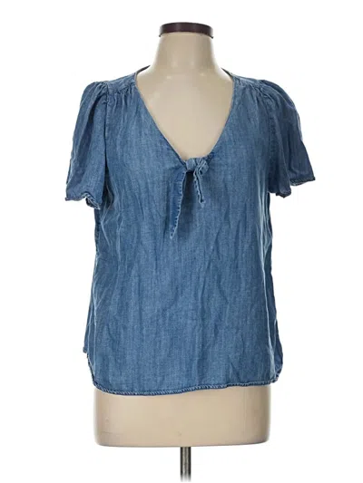Pre-owned Lc Lauren Conrad Short Sleeve Blouse In Blue