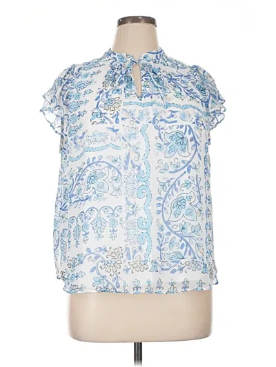 Pre-owned Lc Lauren Conrad Short Sleeve Blouse In Blue