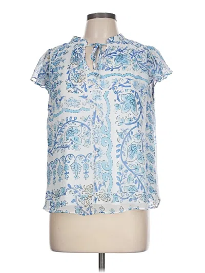 Pre-owned Lc Lauren Conrad Short Sleeve Blouse In Blue