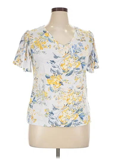Pre-owned Lc Lauren Conrad Short Sleeve Blouse In Blue
