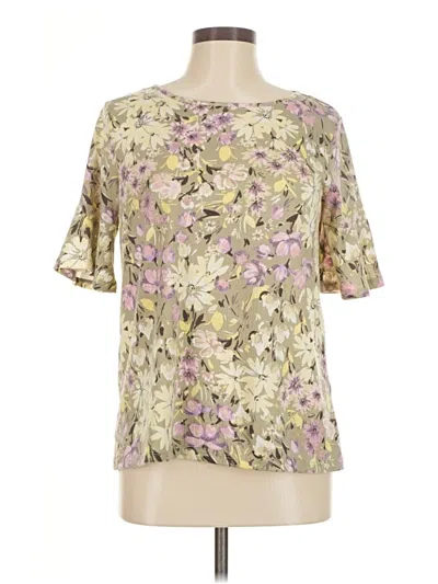 Pre-owned Lc Lauren Conrad Short Sleeve Blouse In Gold