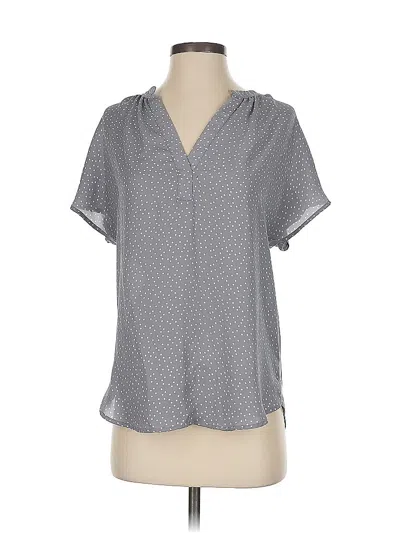Pre-owned Lc Lauren Conrad Short Sleeve Blouse In Gray