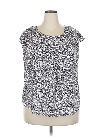 Lc Lauren Conrad Short Sleeve Blouse In Gray