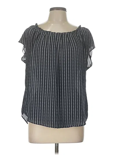 Pre-owned Lc Lauren Conrad Short Sleeve Blouse In Gray