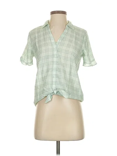Pre-owned Lc Lauren Conrad Short Sleeve Blouse In Green