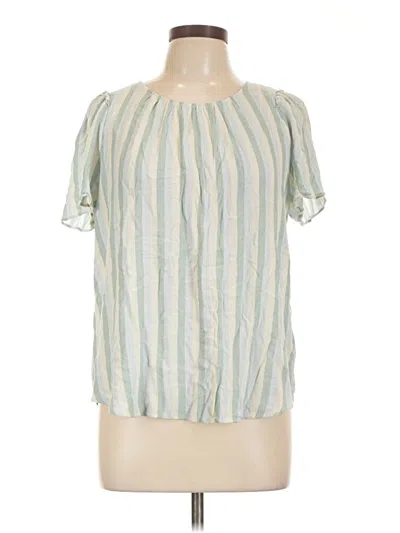 Pre-owned Lc Lauren Conrad Short Sleeve Blouse In Green