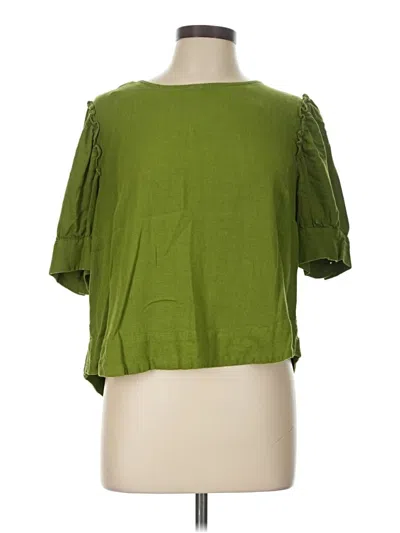 Pre-owned Lc Lauren Conrad Short Sleeve Blouse In Green