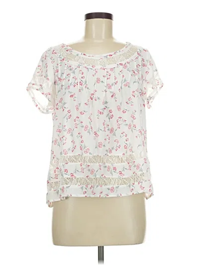Pre-owned Lc Lauren Conrad Short Sleeve Blouse In Ivory