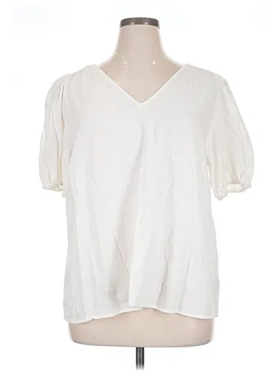 Pre-owned Lc Lauren Conrad Short Sleeve Blouse In Ivory