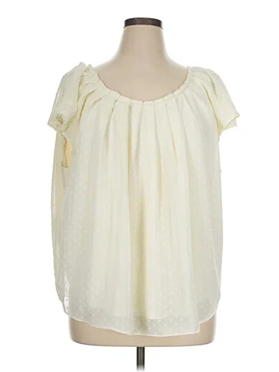 Pre-owned Lc Lauren Conrad Short Sleeve Blouse In Ivory