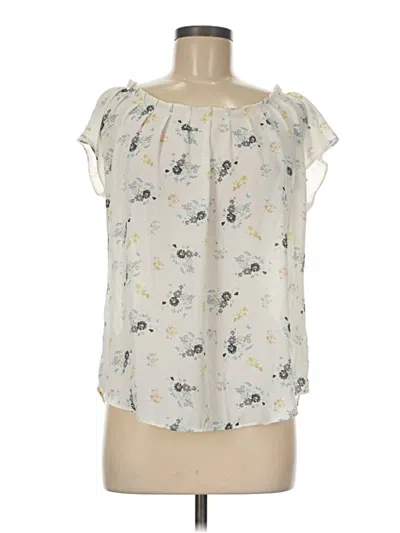 Pre-owned Lc Lauren Conrad Short Sleeve Blouse In Ivory