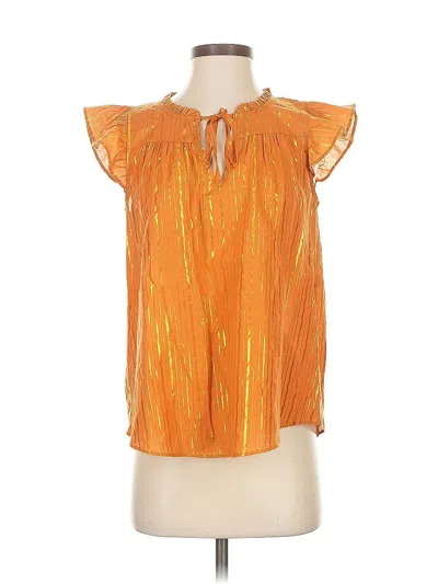 Pre-owned Lc Lauren Conrad Short Sleeve Blouse In Orange