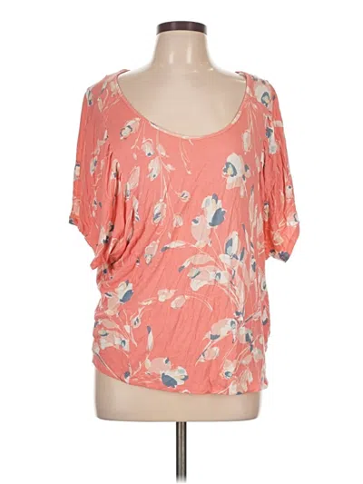 Pre-owned Lc Lauren Conrad Short Sleeve Blouse In Orange
