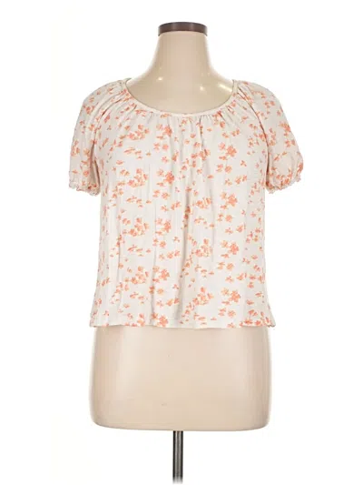 Pre-owned Lc Lauren Conrad Short Sleeve Blouse In Orange