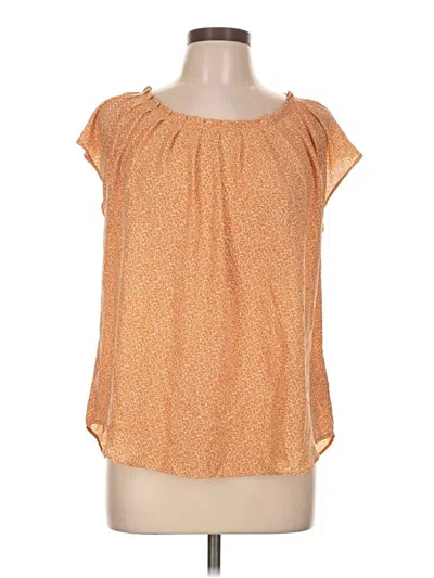 Pre-owned Lc Lauren Conrad Short Sleeve Blouse In Orange