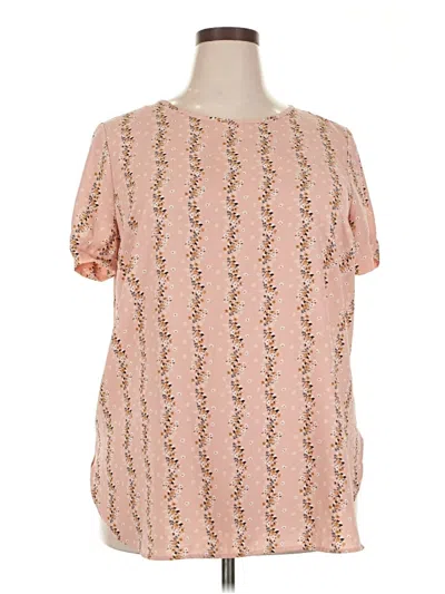 Pre-owned Lc Lauren Conrad Short Sleeve Blouse In Pink