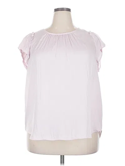 Pre-owned Lc Lauren Conrad Short Sleeve Blouse In Pink