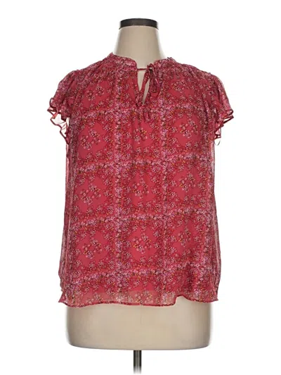 Pre-owned Lc Lauren Conrad Short Sleeve Blouse In Red
