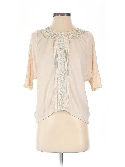 Pre-owned Lc Lauren Conrad Short Sleeve Blouse In White