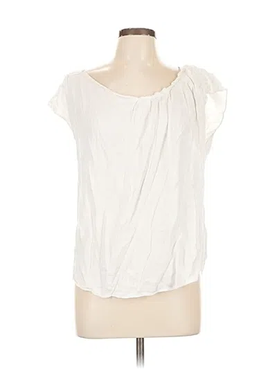 Pre-owned Lc Lauren Conrad Short Sleeve Blouse In White
