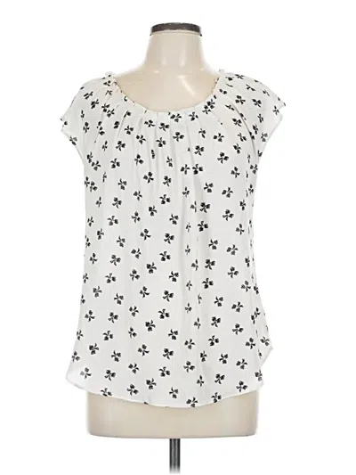 Pre-owned Lc Lauren Conrad Short Sleeve Blouse In White