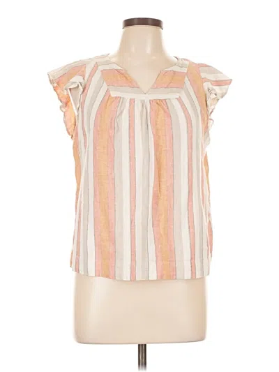 Pre-owned Lc Lauren Conrad Short Sleeve Blouse In White