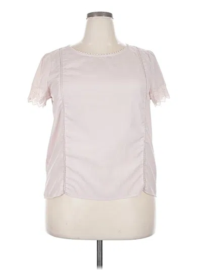 Pre-owned Lc Lauren Conrad Short Sleeve Blouse In White
