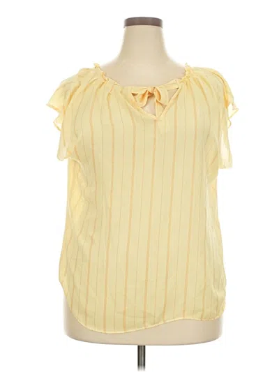 Pre-owned Lc Lauren Conrad Short Sleeve Blouse In Yellow
