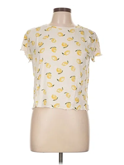Pre-owned Lc Lauren Conrad Short Sleeve Blouse In Yellow