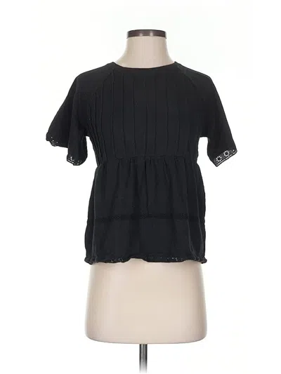 Pre-owned Lc Lauren Conrad Short Sleeve Top Black Mock Neckline Tops