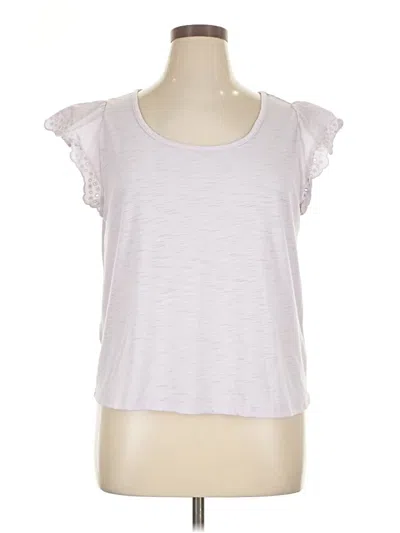 Pre-owned Lc Lauren Conrad Short Sleeve Top Gray Sweetheart Neckline Tops