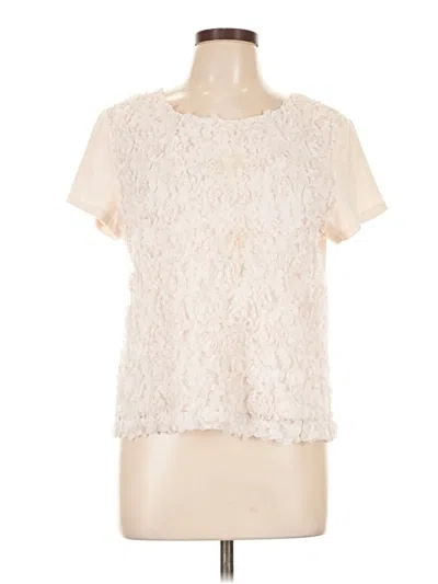 Pre-owned Lc Lauren Conrad Short Sleeve T-shirt In Ivory