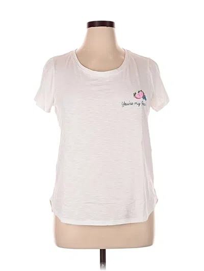 Pre-owned Lc Lauren Conrad Short Sleeve T-shirt In White
