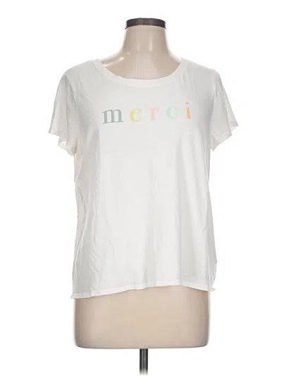 Pre-owned Lc Lauren Conrad Short Sleeve T-shirt In White