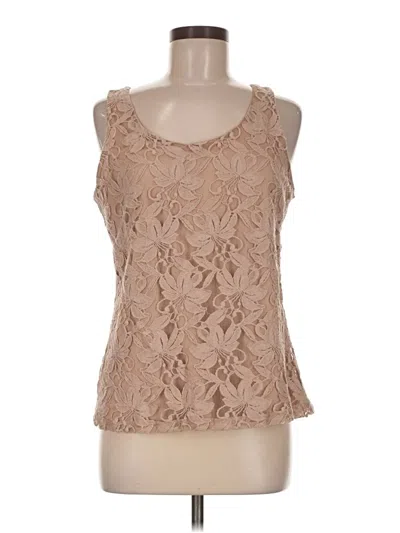 Pre-owned Lc Lauren Conrad Sleeveless Top Tan Scoop Neck Tops