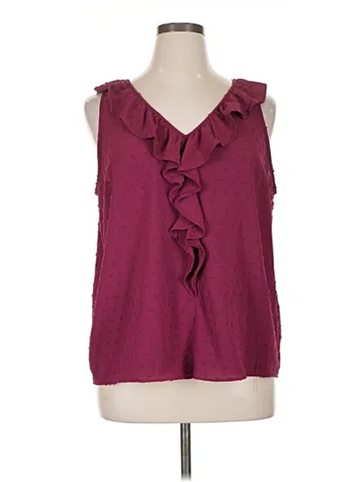 Pre-owned Lc Lauren Conrad Sleeveless T-shirt In Burgundy