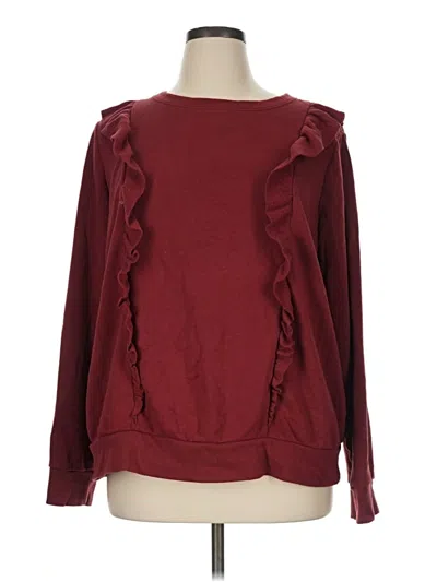 Pre-owned Lc Lauren Conrad Sweatshirt In Burgundy