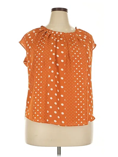 Lc Lauren Conrad Tank Top Orange Ruffles Neckline Tops