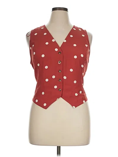 Lc Lauren Conrad Tank Top Red Plunge Neckline Tops