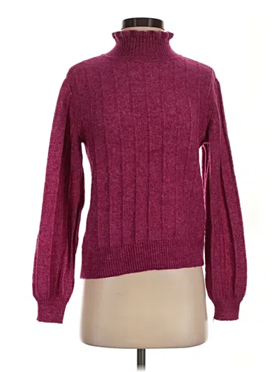 Pre-owned Lc Lauren Conrad Turtleneck Sweater In Burgundy