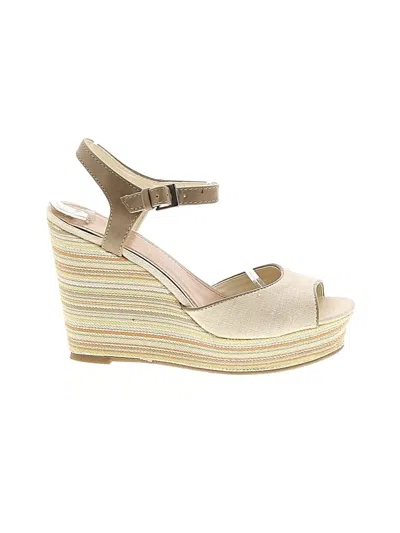 Pre-owned Lc Lauren Conrad Wedges In Brown