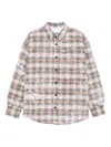 Lc23 Checked Paint-splatter Shirt Jacket In Brown