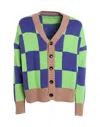 Lc23 'checkerboard' Cardigan In Green