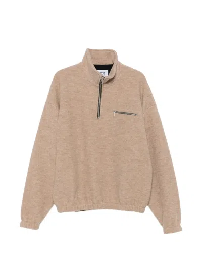 Lc23 Half-zip Chest-pocket Sweater In Neutrals