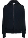 Lc23 Rib Knit Zip Hoodie In Blue