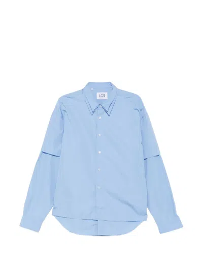Lc23 Layered-sleeve Button-up Shirt In Blue