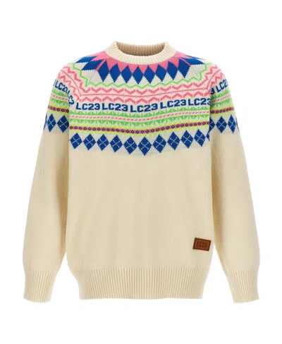 Lc23 Long-sleeved Rib Sweater In Nude